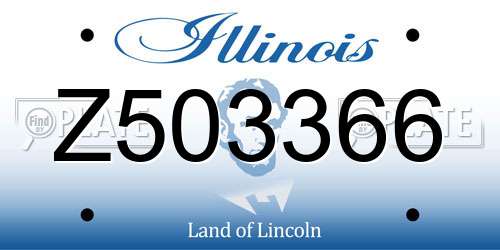 Z503366 Illinois License Plate