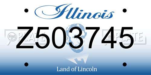 Z503745 Illinois License Plate
