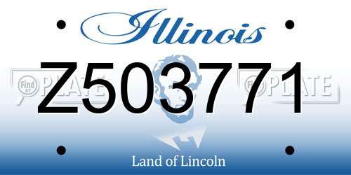 Z503771 Illinois License Plate