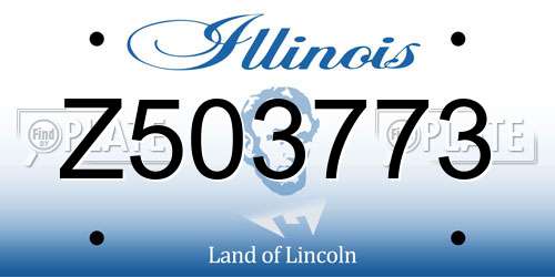 Z503773 Illinois License Plate