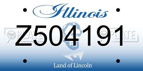 Z504191 Illinois License Plate