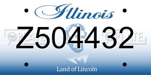 Z504432 Illinois License Plate