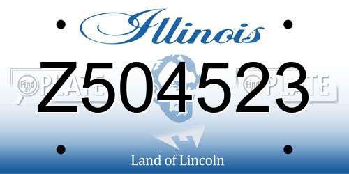 Z504523 Illinois License Plate