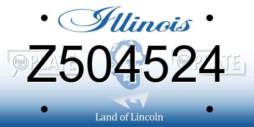 Z504524 Illinois License Plate