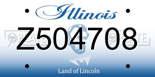 Z504708 Illinois License Plate