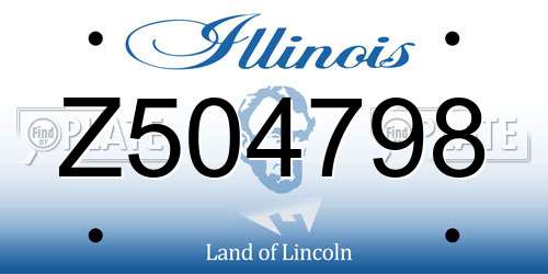 Z504798 Illinois License Plate