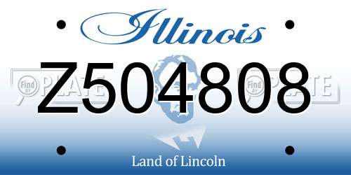 Z504808 Illinois License Plate