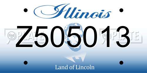 Z505013 Illinois License Plate