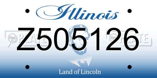 Z505126 Illinois License Plate