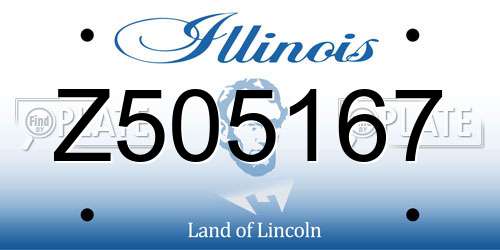 Z505167 Illinois License Plate