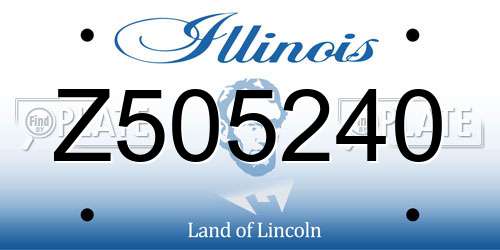 Z505240 Illinois License Plate
