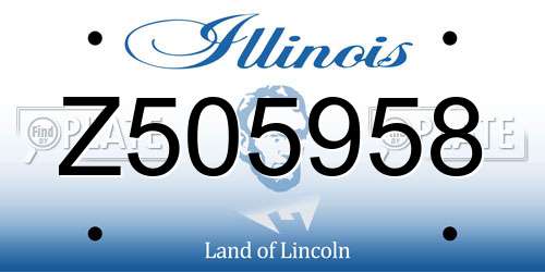 Z505958 Illinois License Plate
