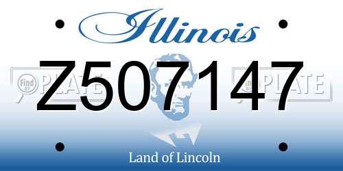Z507147 Illinois License Plate