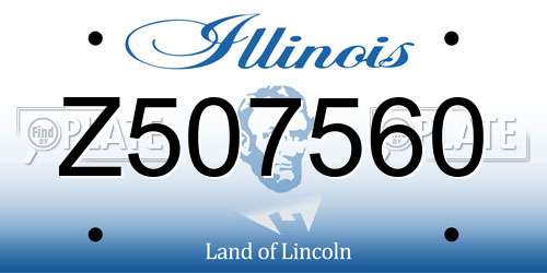 Z507560 Illinois License Plate