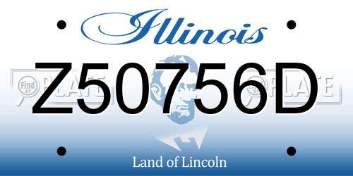 Z50756D Illinois License Plate