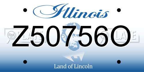 Z50756O Illinois License Plate