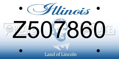 Z507860 Illinois License Plate