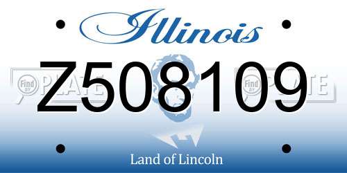 Z508109 Illinois License Plate