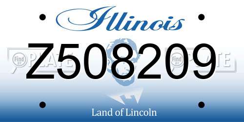 Z508209 Illinois License Plate