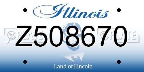 Z508670 Illinois License Plate