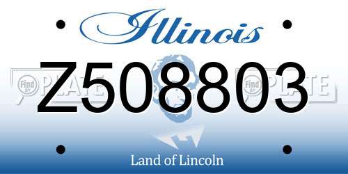 Z508803 Illinois License Plate