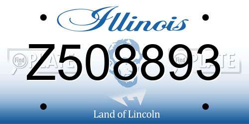 Z508893 Illinois License Plate