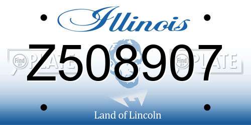 Z508907 Illinois License Plate