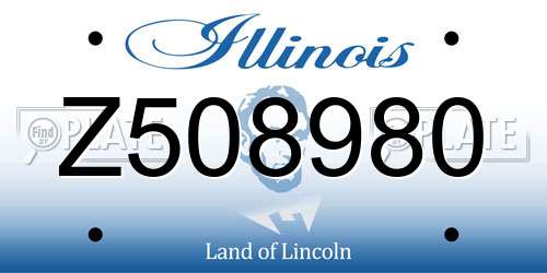 Z508980 Illinois License Plate