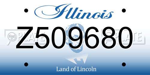 Z509680 Illinois License Plate
