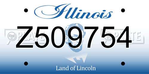 Z509754 Illinois License Plate