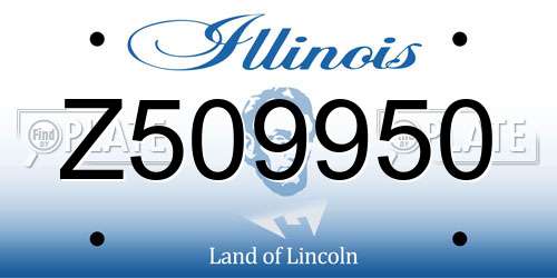 Z509950 Illinois License Plate
