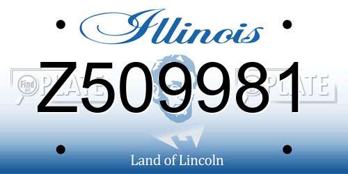Z509981 Illinois License Plate