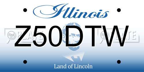 Z50DTW Illinois License Plate