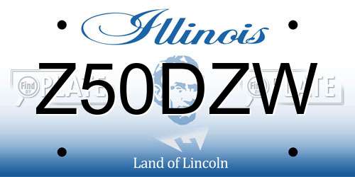 Z50DZW Illinois License Plate