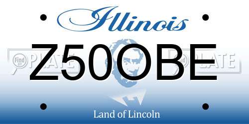 Z50OBE Illinois License Plate