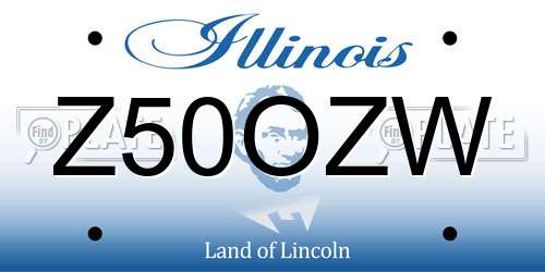 Z50OZW Illinois License Plate