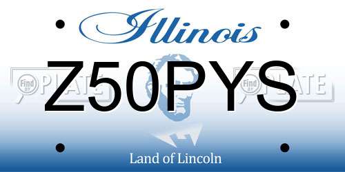 Z50PYS Illinois License Plate