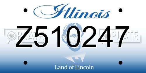 Z510247 Illinois License Plate