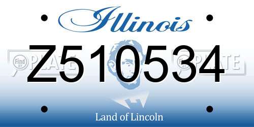 Z510534 Illinois License Plate