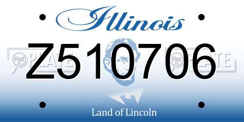 Z510706 Illinois License Plate