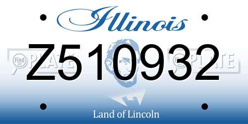 Z510932 Illinois License Plate