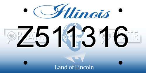 Z511316 Illinois License Plate