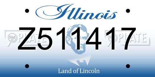 Z511417 Illinois License Plate