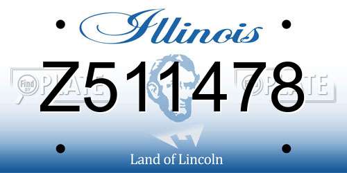 Z511478 Illinois License Plate