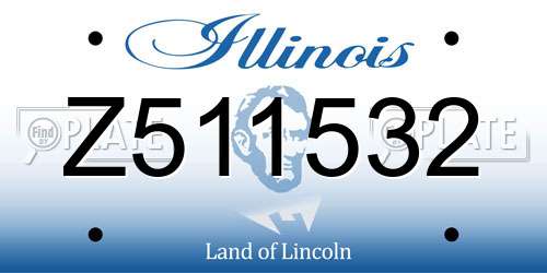 Z511532 Illinois License Plate