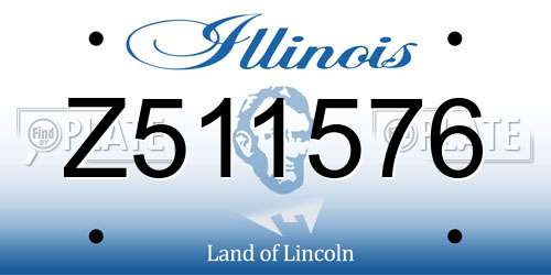 Z511576 Illinois License Plate