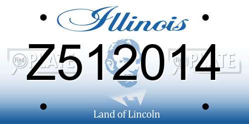 Z512014 Illinois License Plate