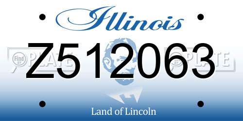 Z512063 Illinois License Plate