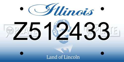 Z512433 Illinois License Plate