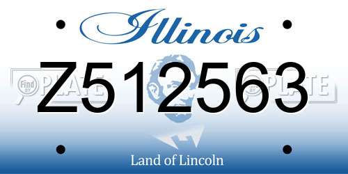 Z512563 Illinois License Plate